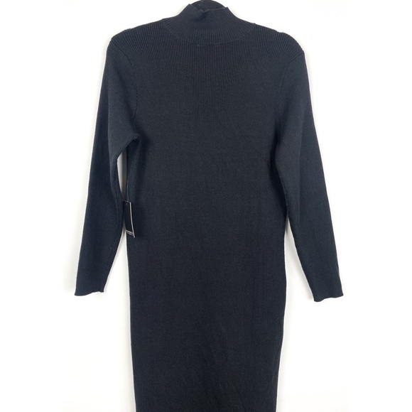 NWT Eloquii Asymmetrical Button Sweater Dress‎ Mock Neck Ribbed Black Onyx 14/16 - Picture 8 of 12